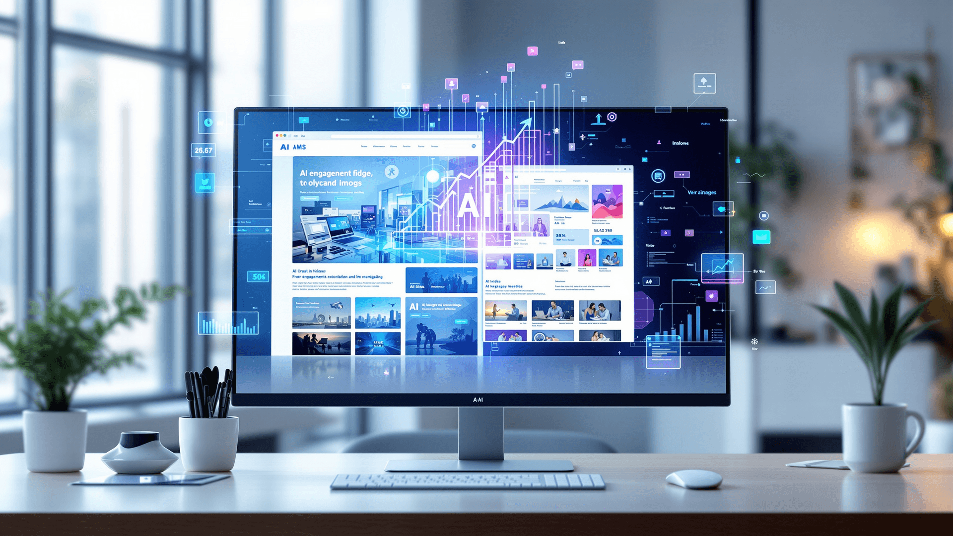 How can AI image and video generation improve website engagement?